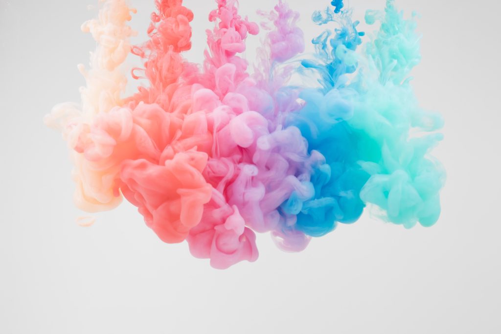 inks dispersed into water